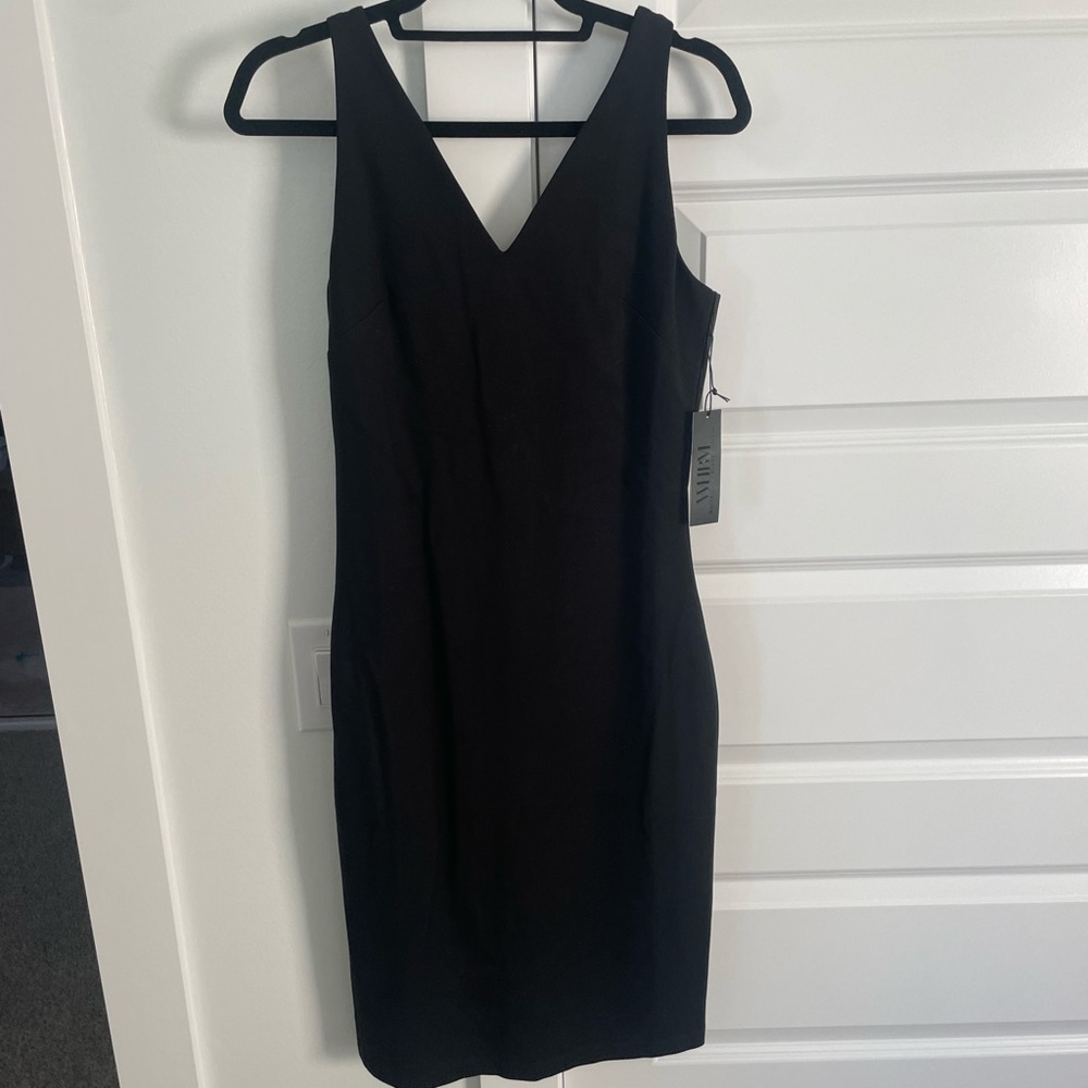 White House Black Market black V-cut dress